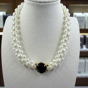 Vintage Faux Pearl Bubble Necklace Gothic Coquette Princess Statement Goth Royal